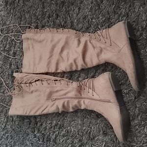 Over the knee faux suede boots